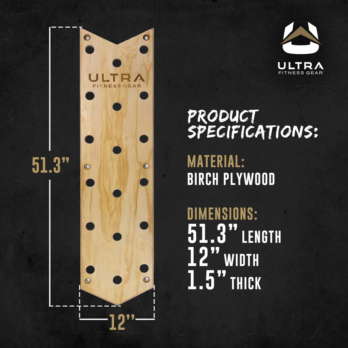 Climbing Pegboard 51 Inch Climbing Hold Cross Training - Ultra Fitness Gear Official Imagery - 3