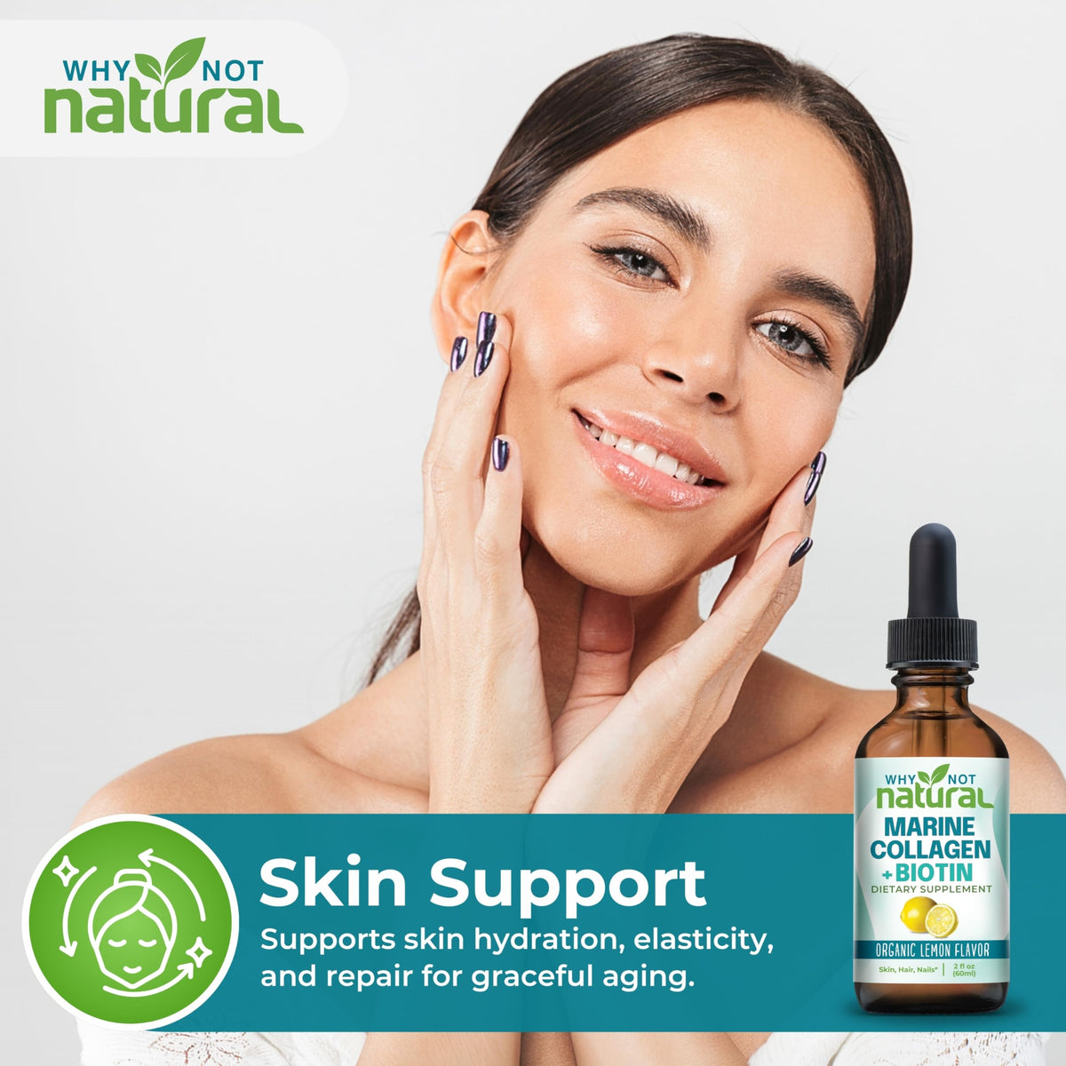 Liquid Collagen Plus Biotin Drops - Why Not Natural Official Imagery - 6