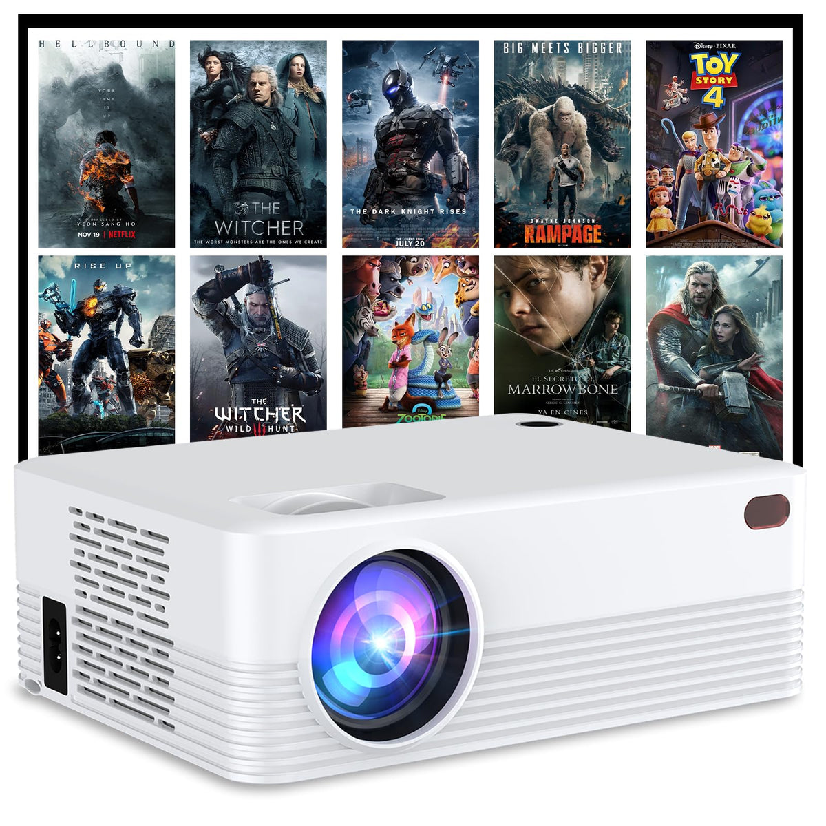 Portable Mini Projector Full HD 1080P 4K Support Video - ENUOSUMA Official Imagery - 1