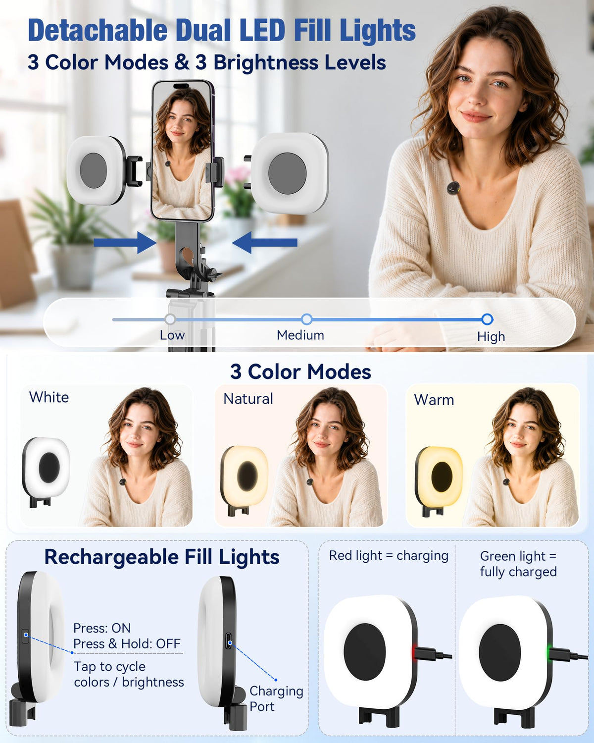 Content Creator Essentials Vlogging Kit for iPhone Android - HUOMU Official Imagery - 6
