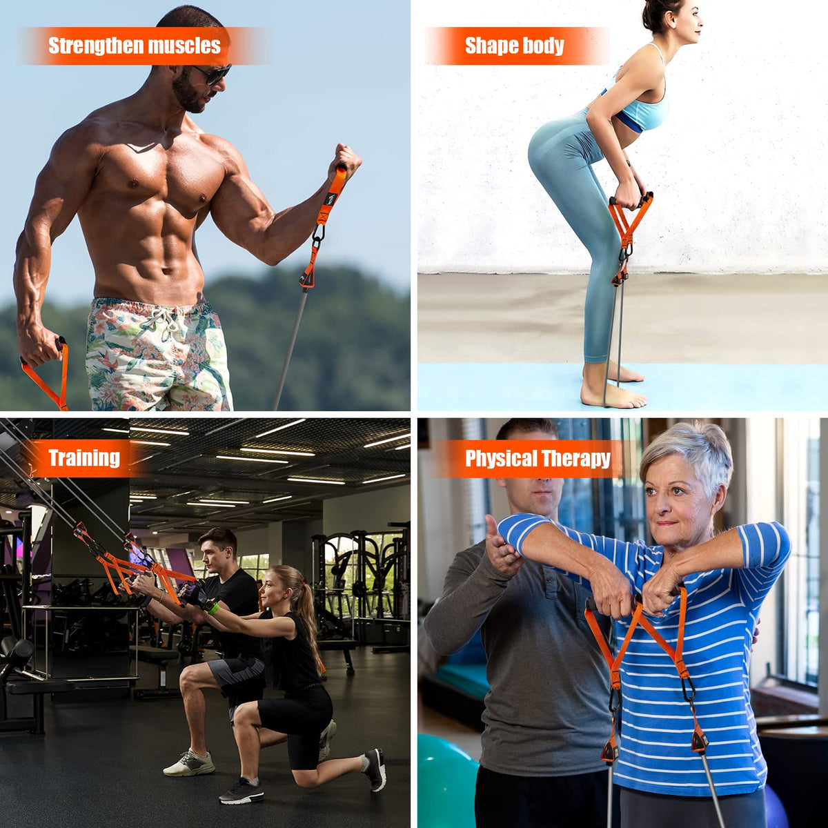 HPYGN Heavy Resistance Bands 300LBS Exercise Bands for - HPYGN Official Imagery - 4
