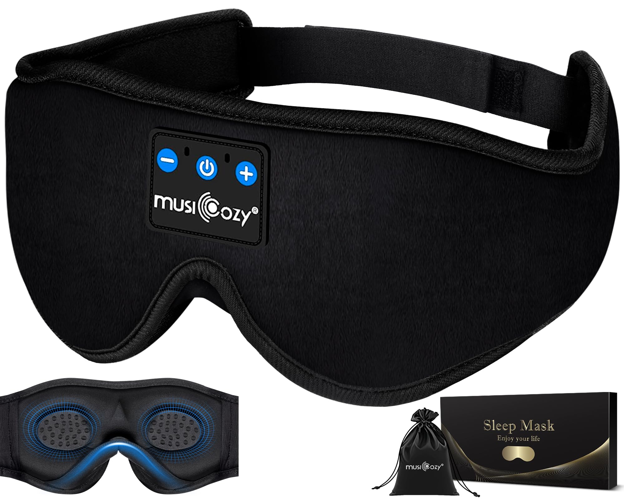 MUSICOZY 3D Sleep Headphones Bluetooth 5.4 Sleep Mask with HD Speakers - MUSICOZY Official Product View 1