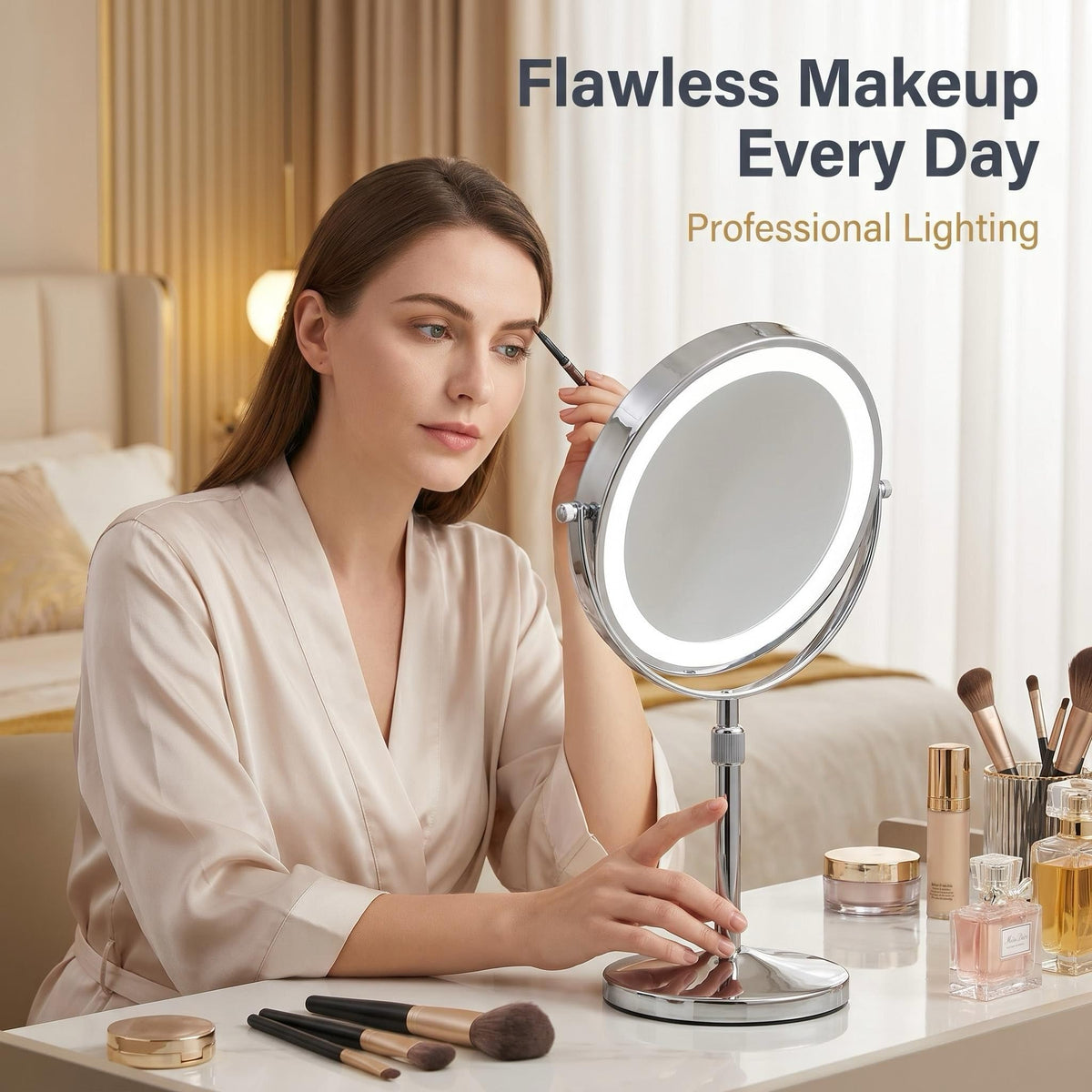 8 Inch Double Sided Vanity Mirror 1X 30X Magnifying Makeup - Premium Selection Official Imagery - 8