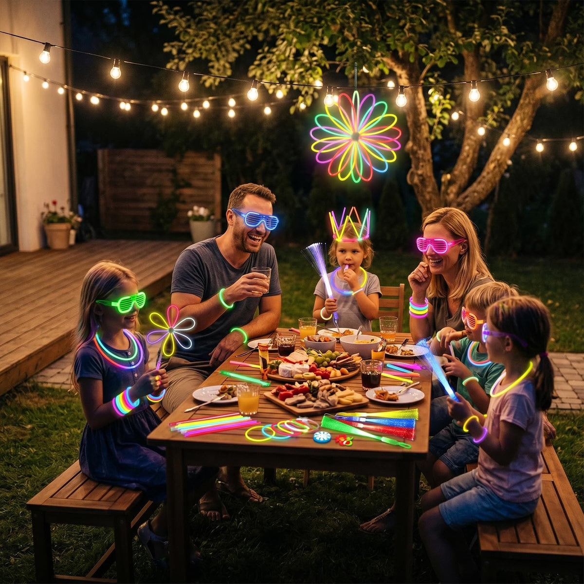 LovesTown 260PCS Glow in the Dark Party Supplies Neon - LovesTown Official Imagery - 4