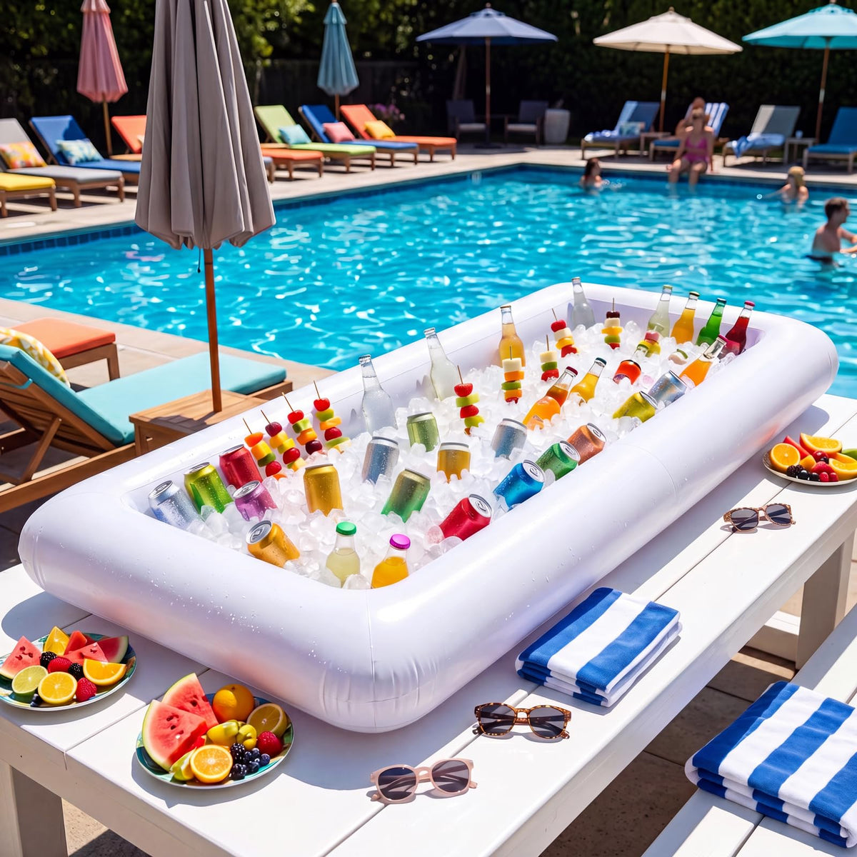 3PCS Inflatable Serving Trays Salad Ice Bar Food Drink - Moon Boat Official Imagery - 7