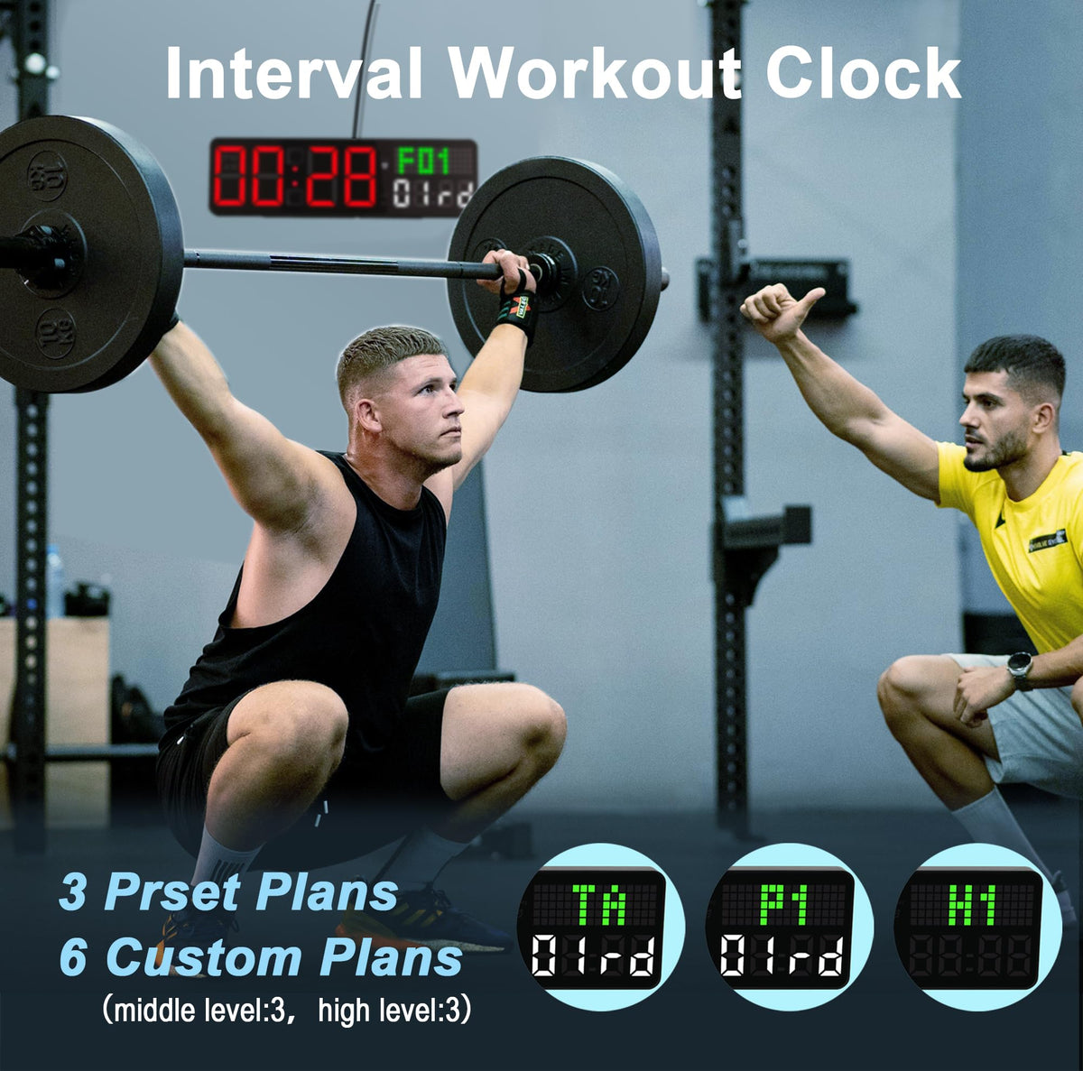 Home Gym Timer 12 Interval Workout Clock with Seconds - LUCORB Official Imagery - 6