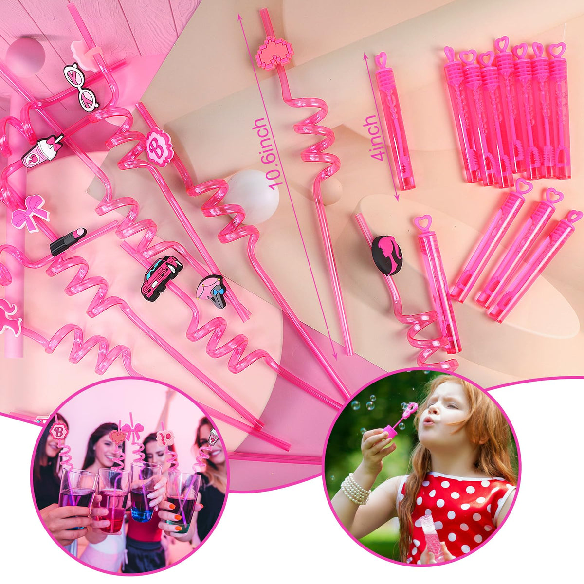122pcs Pink Party Favors for Girls Pink Girls Birthday Party - TKNOUS Official Imagery - 6