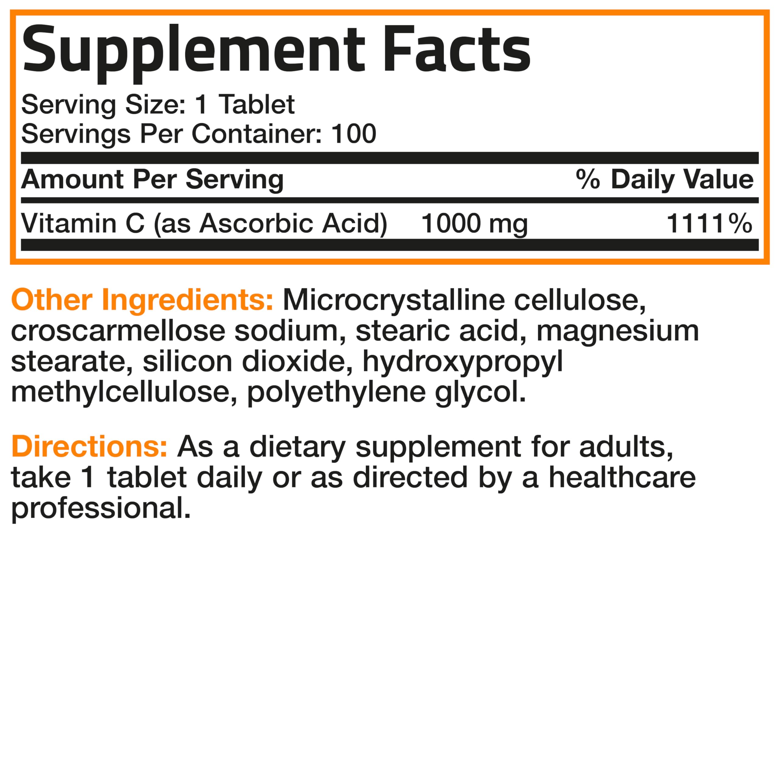 Bronson Vitamin C 1000mg Premium Non-GMO Ascorbic Acid Tablets, 1 - Bronson Official Product View 9