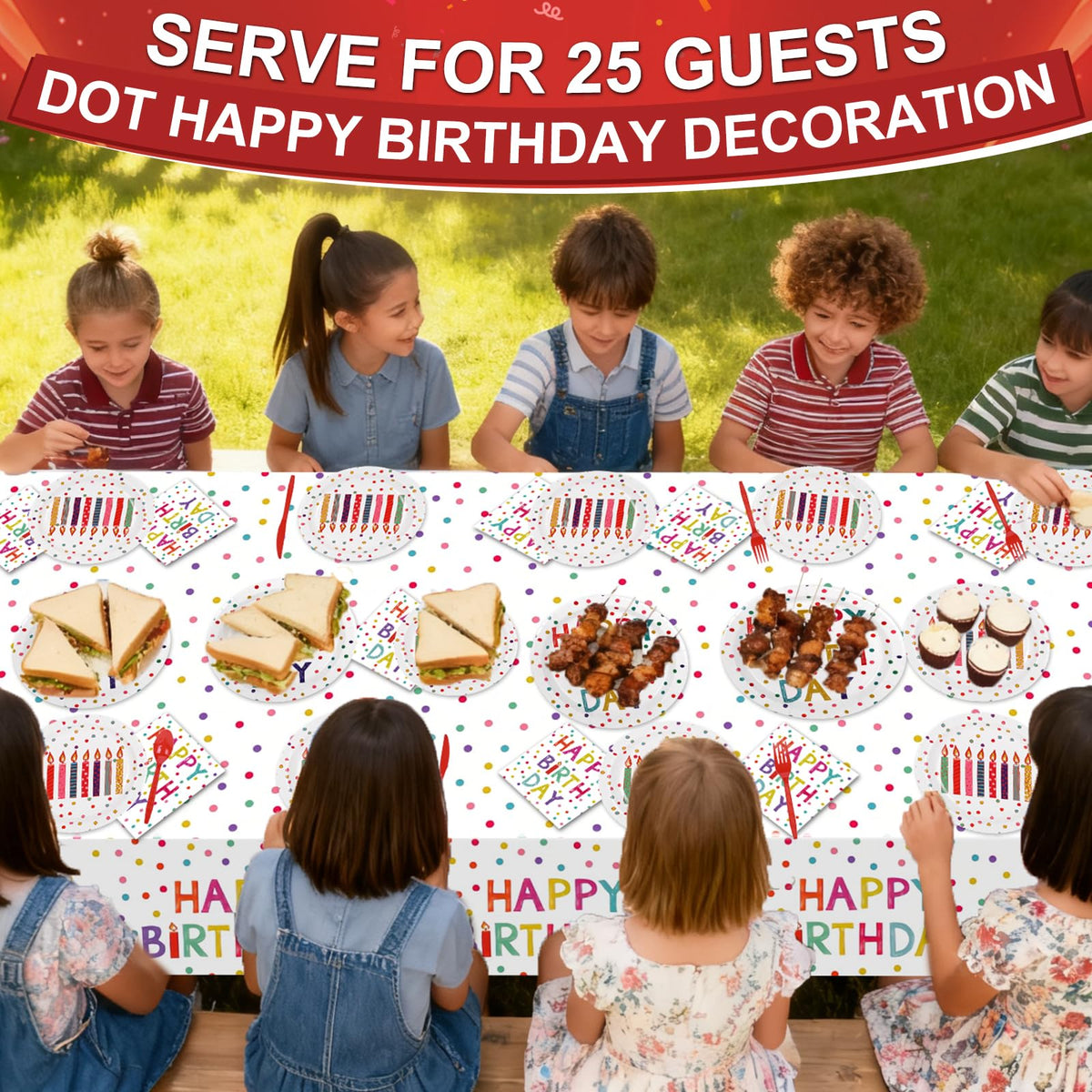 203 Pcs Happy Birthday Decorations Party Supplies Set with - Zifengcer Official Imagery - 3