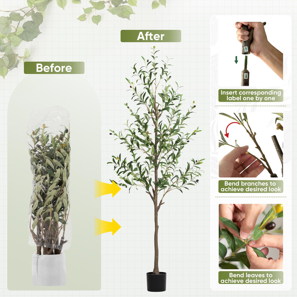 Olive Tree Artificial Indoor 6 FT Faux Olive Trees with - TreeTrip Official Imagery - 6