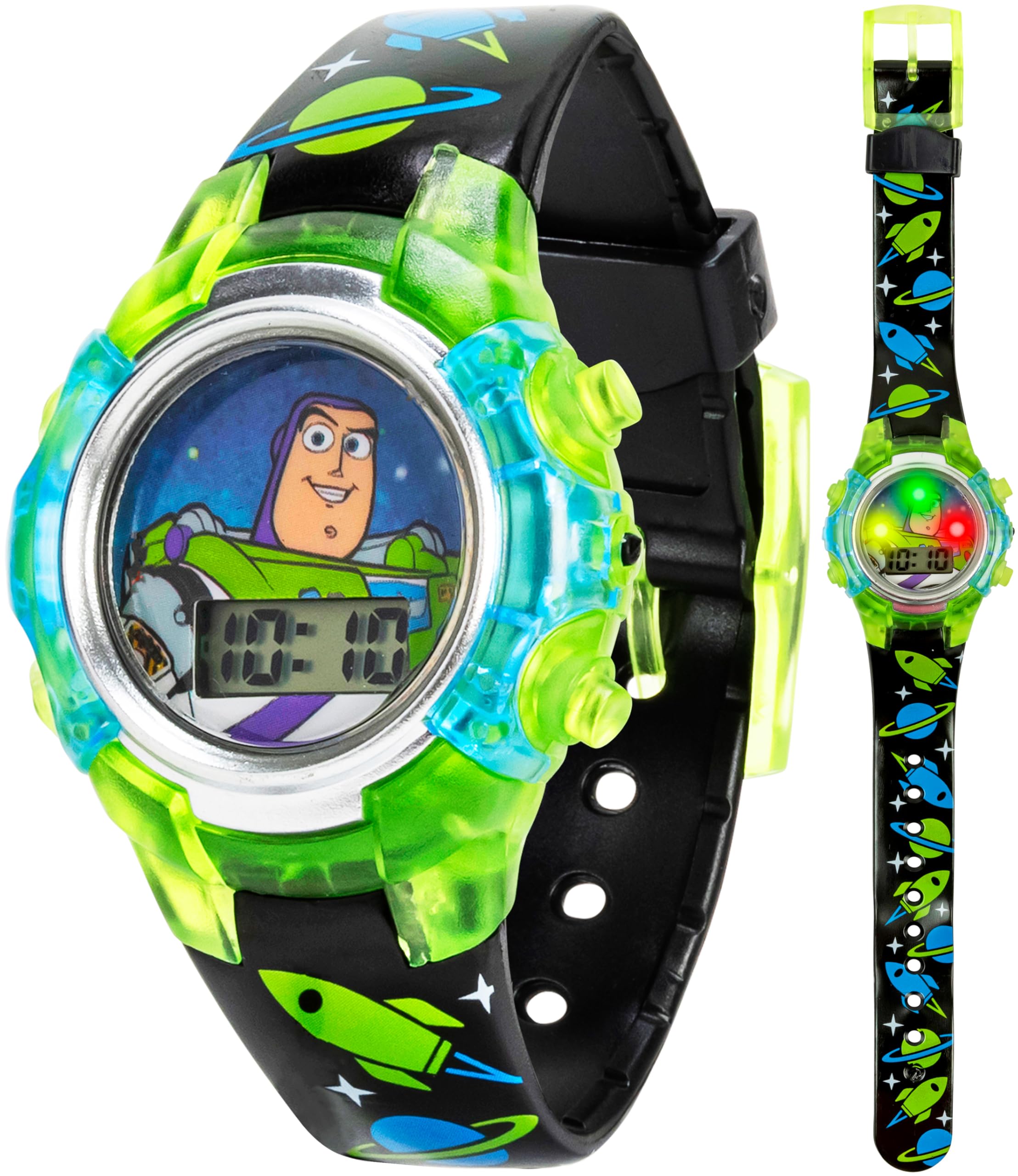Accutime Disney Pixar Toy Story 4 Buzz Lightyear Kids Flashing LCD Wat - View 1