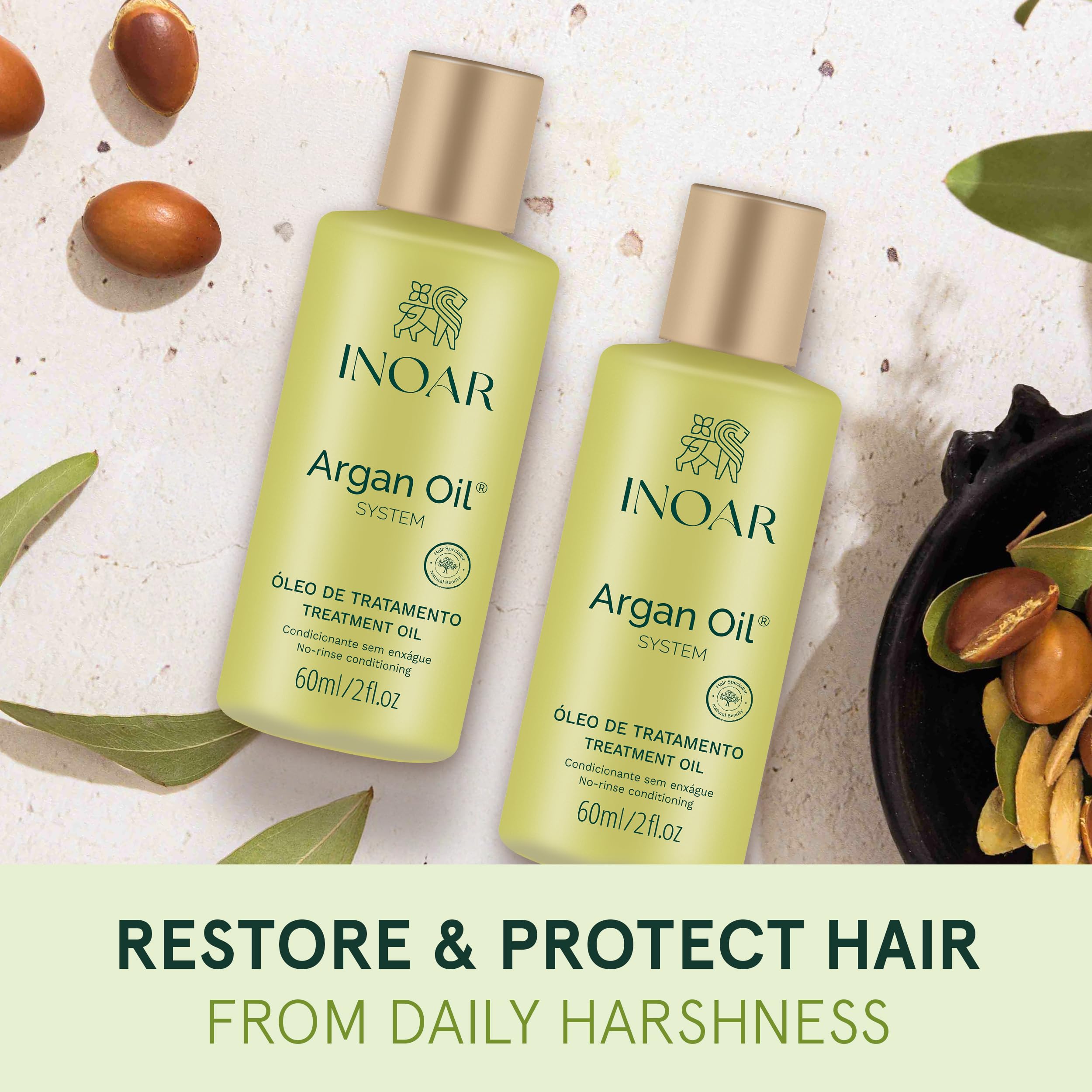 Inoar Argan Oil Hydrating Treatment Oil with Smoothing - INOAR Official Imagery - 5
