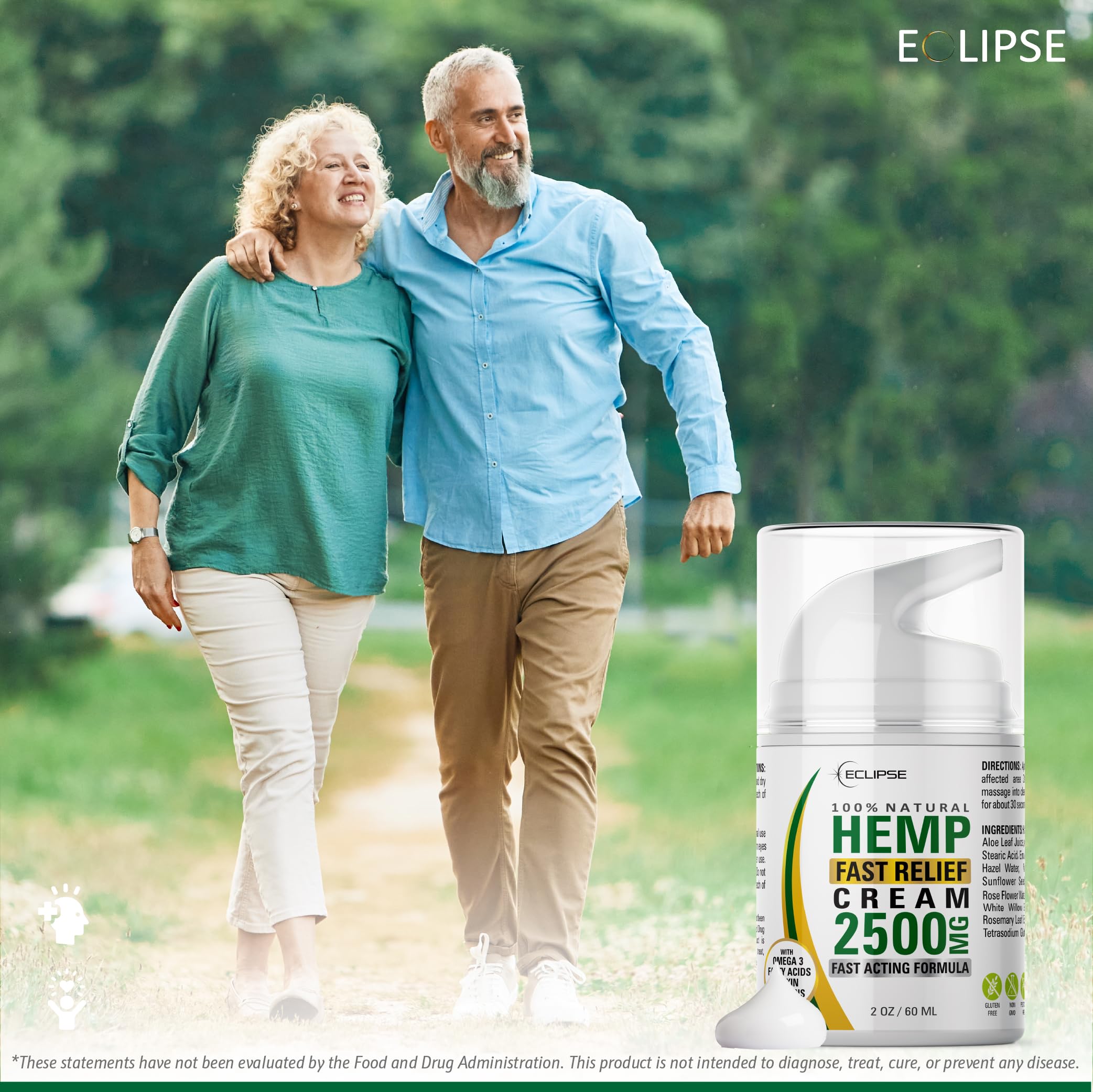 Eclipse Hemp Cream Natural Extract 4oz – 2 Pack USA