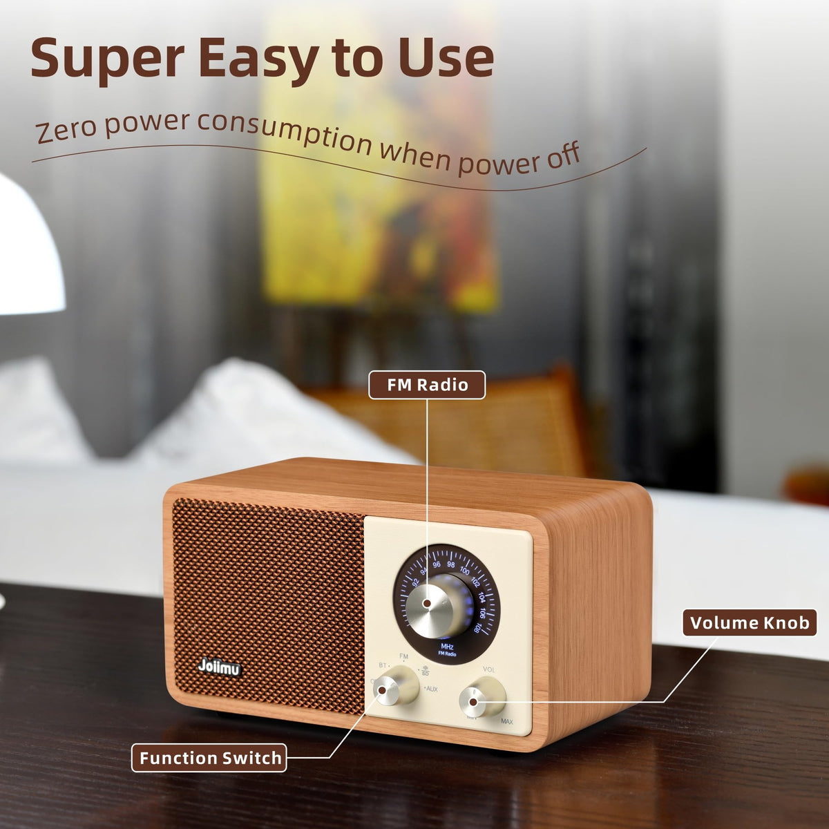 Vintage Radio with Bluetooth Speaker for Home Office Kitchen - Joiimu Official Imagery - 8