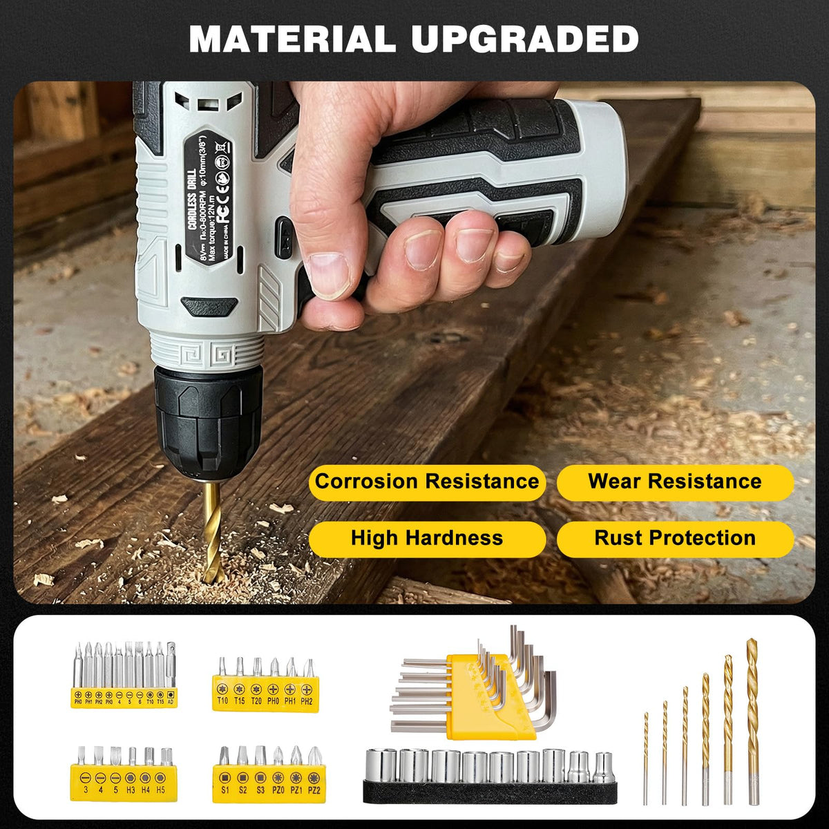 157 Piece Tool Set 8V Cordless Drill Set Hand Tool Kit for - SOARFLY Official Imagery - 8