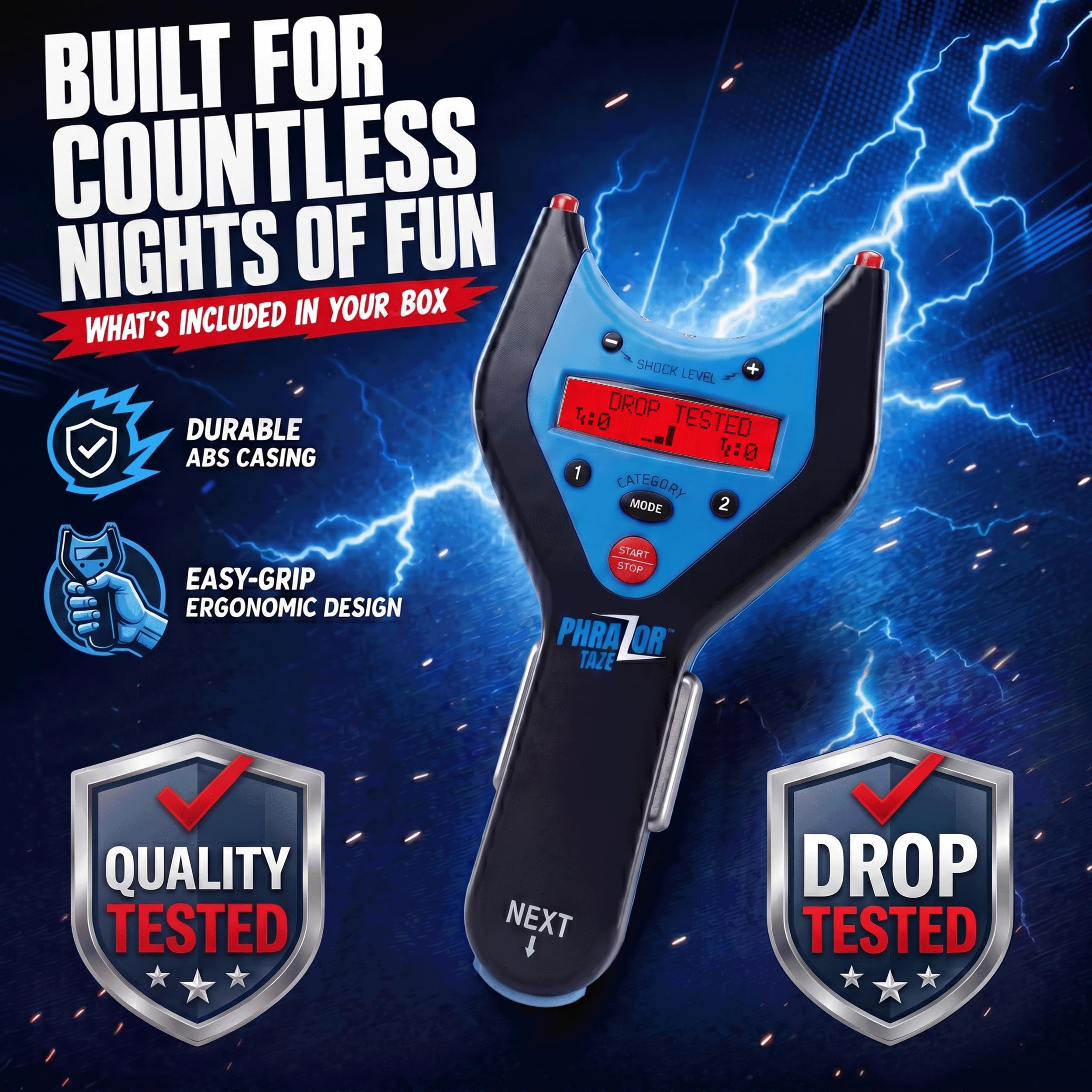 Amped Gamez PhraZor Taze - Electric Shock Word Guessing Party Gam - Amped Gamez Official Product View 6