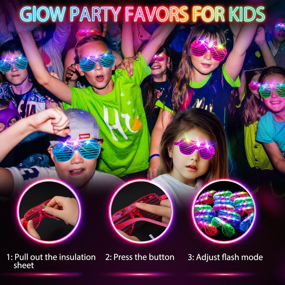 38PCS LED Glasses Light Up Glasses 5 Colors 3 Light Modes - SHQDD Official Imagery - 5