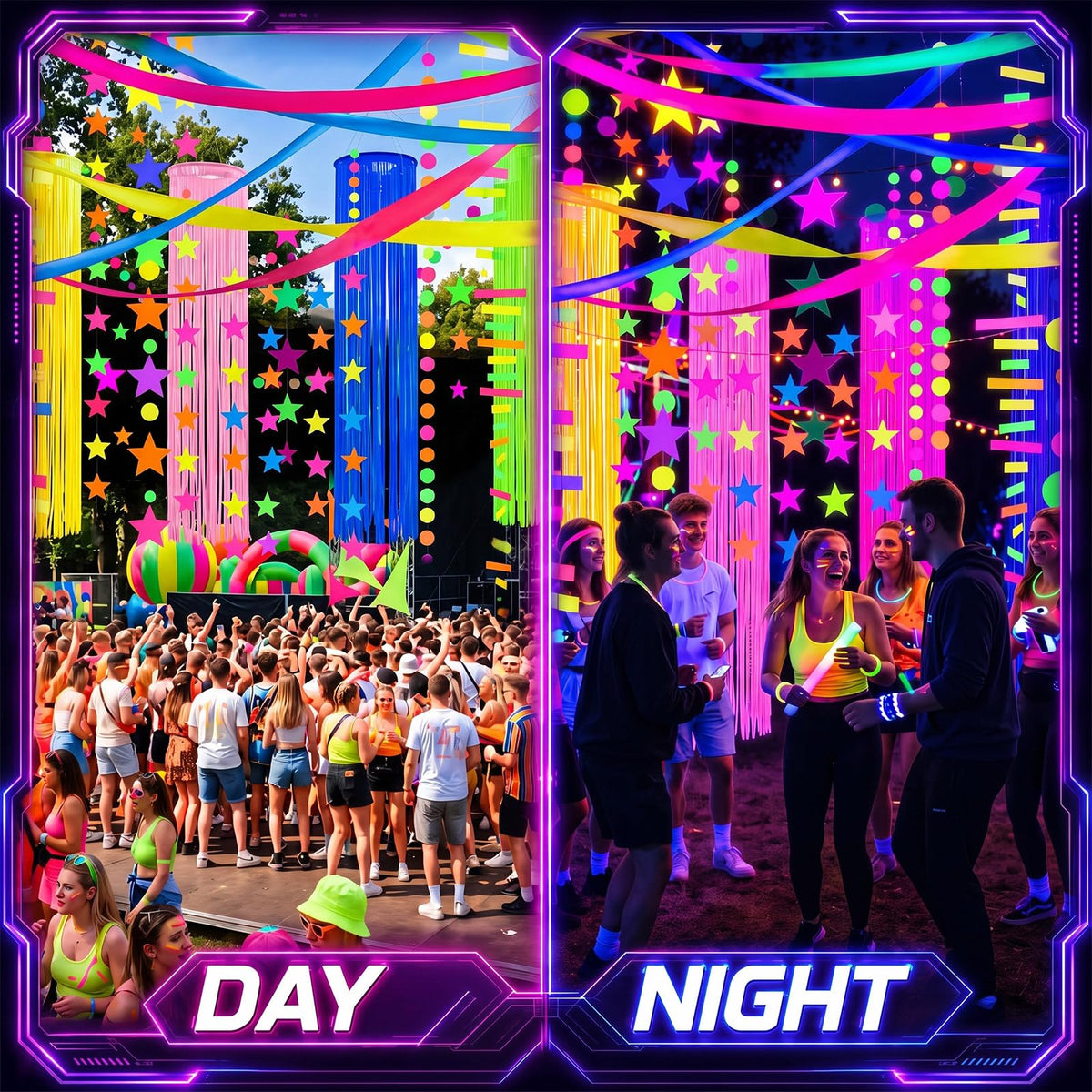 Feifeiya 6 Pack Neon Halloween Decorations Glow in The Dark - Feifeiya Official Imagery - 5