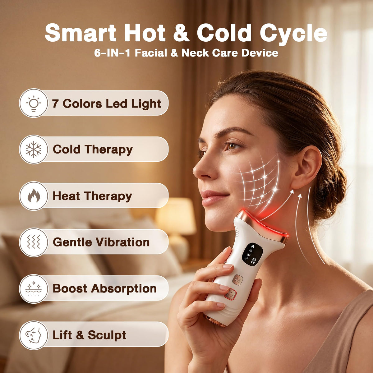 Facial Massager for Face Neck 7 in 1 Gua Sha Beauty Wand - QuestGuts Official Imagery - 3