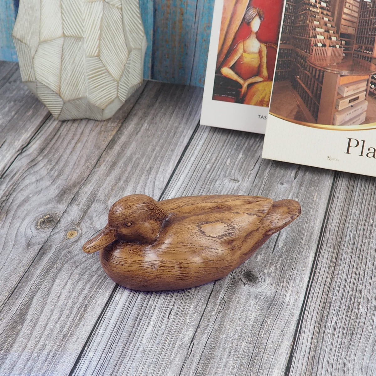 Wooden Texture Duck Home Decor Statue Rustic Home - Hymmah Official Imagery - 5