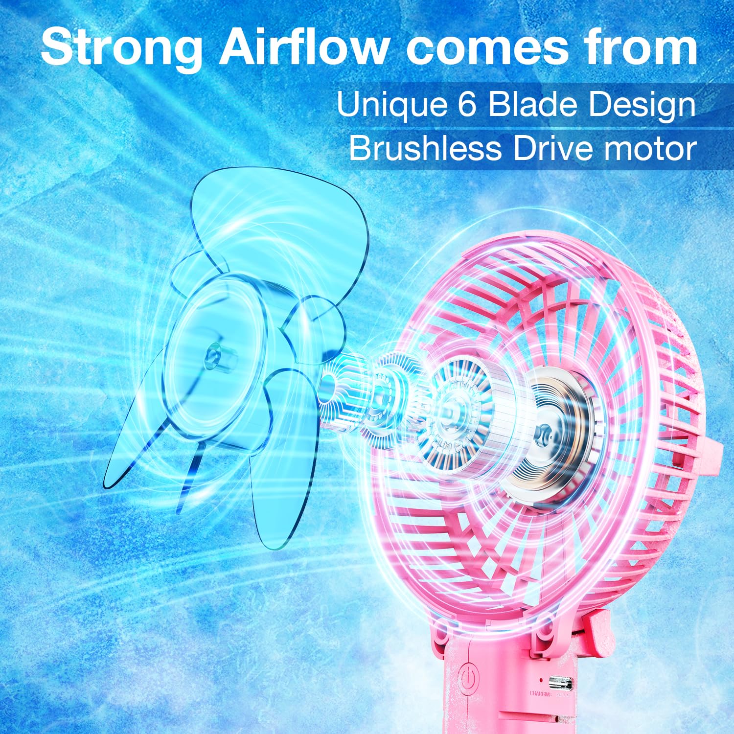 VersionTECH. Portable Handheld Fan, Powerful+Durable+4000mAh+180° - VersionTECH. Official Product View 4