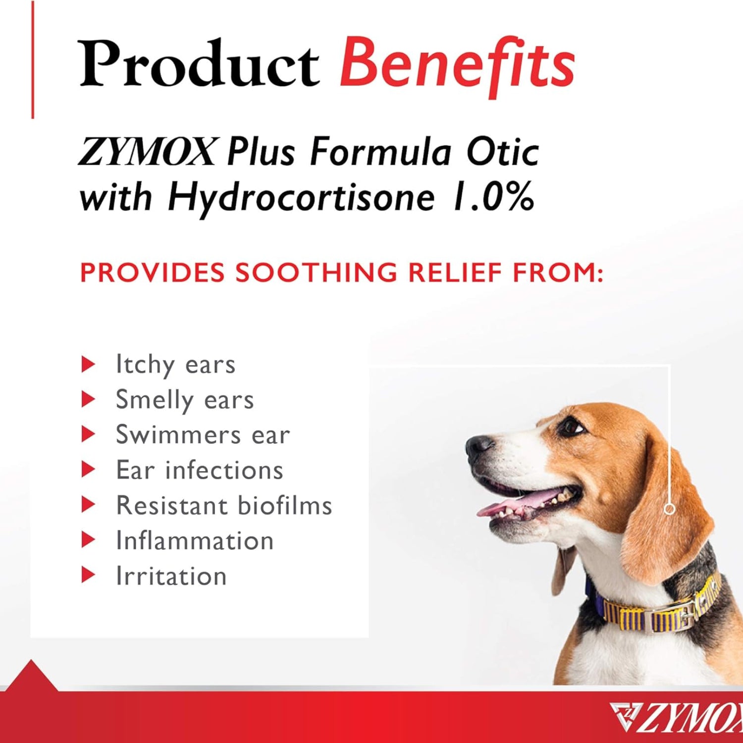 Zymox Advanced Formula Otic Plus enzymatic ear solution for dogs and cats in a 4 oz bottle with applicator tip