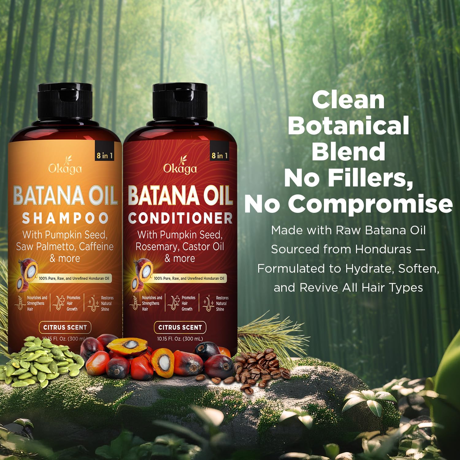 Okaga Batana Oil Shampoo & Conditioner Bundle, Citrus Shower Set, 10 - Okaga Official Product View 3