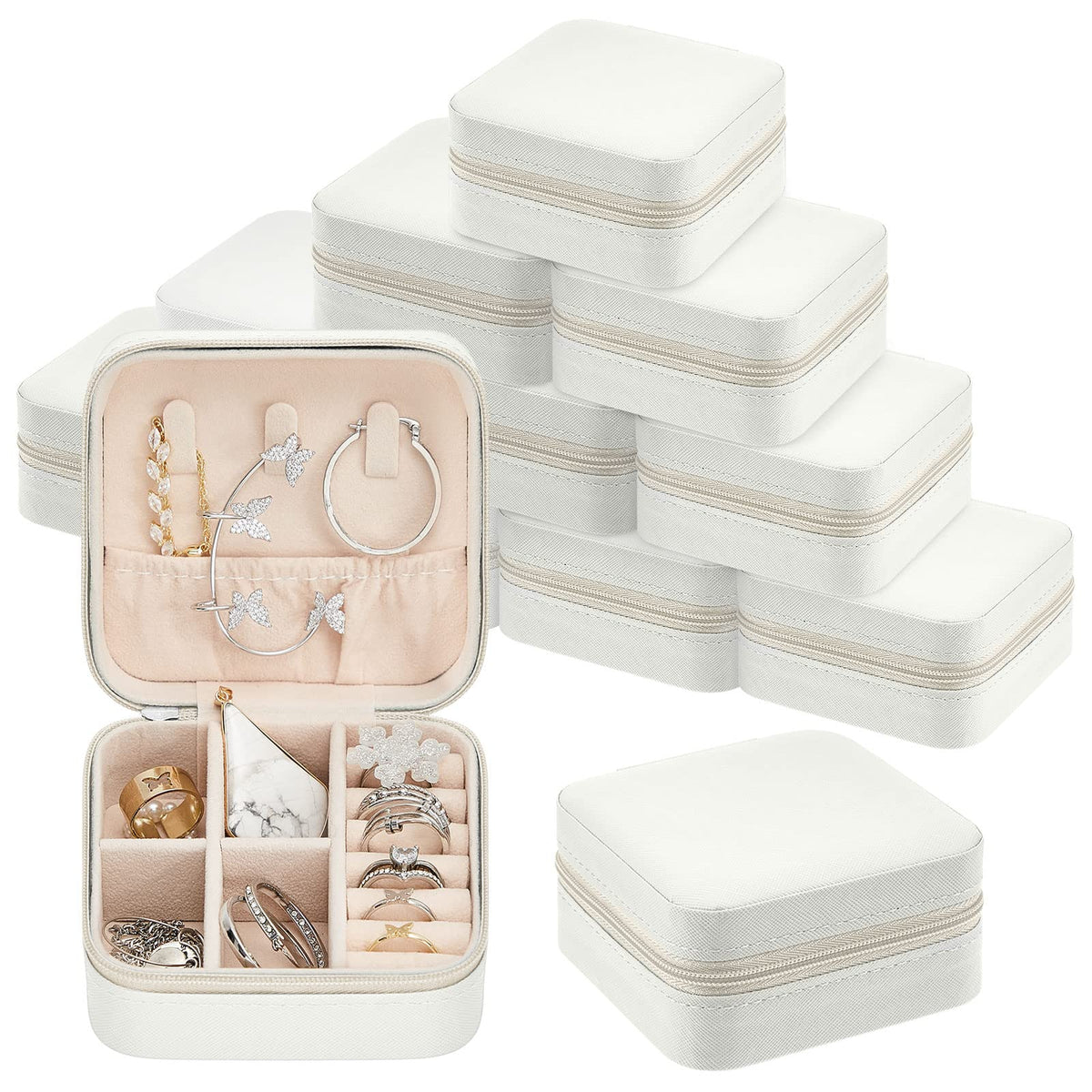 6 12 50 Pcs Travel Jewelry Case Bulk - Taiyin Official Imagery - 2