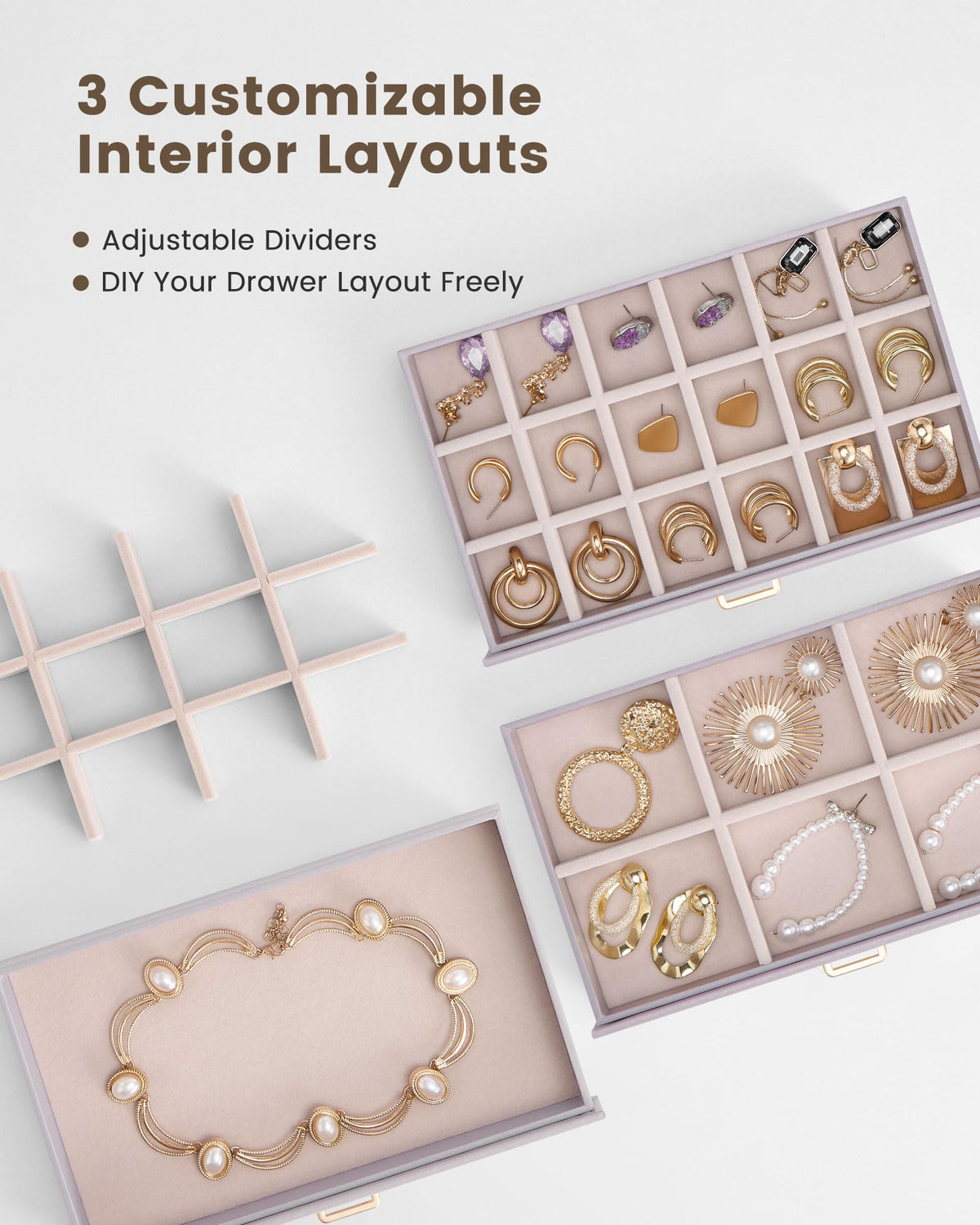 Lolalet Earring Organizer Jewelry Box with Clear Lid Purple - Lolalet Official Imagery - 8