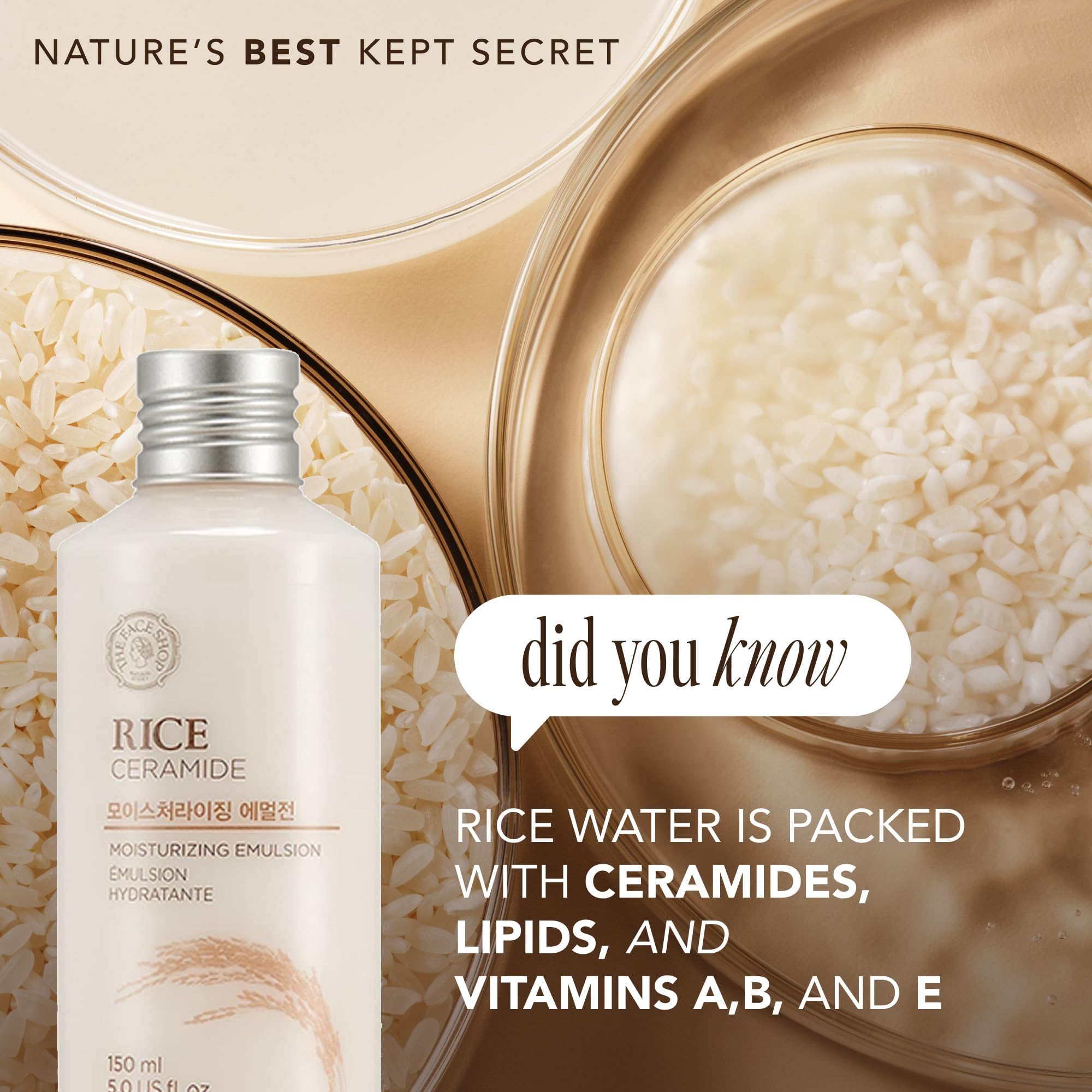 THE FACE SHOP Rice Ceramide Moisturizing Emulsion, Hydrating - The Face Shop