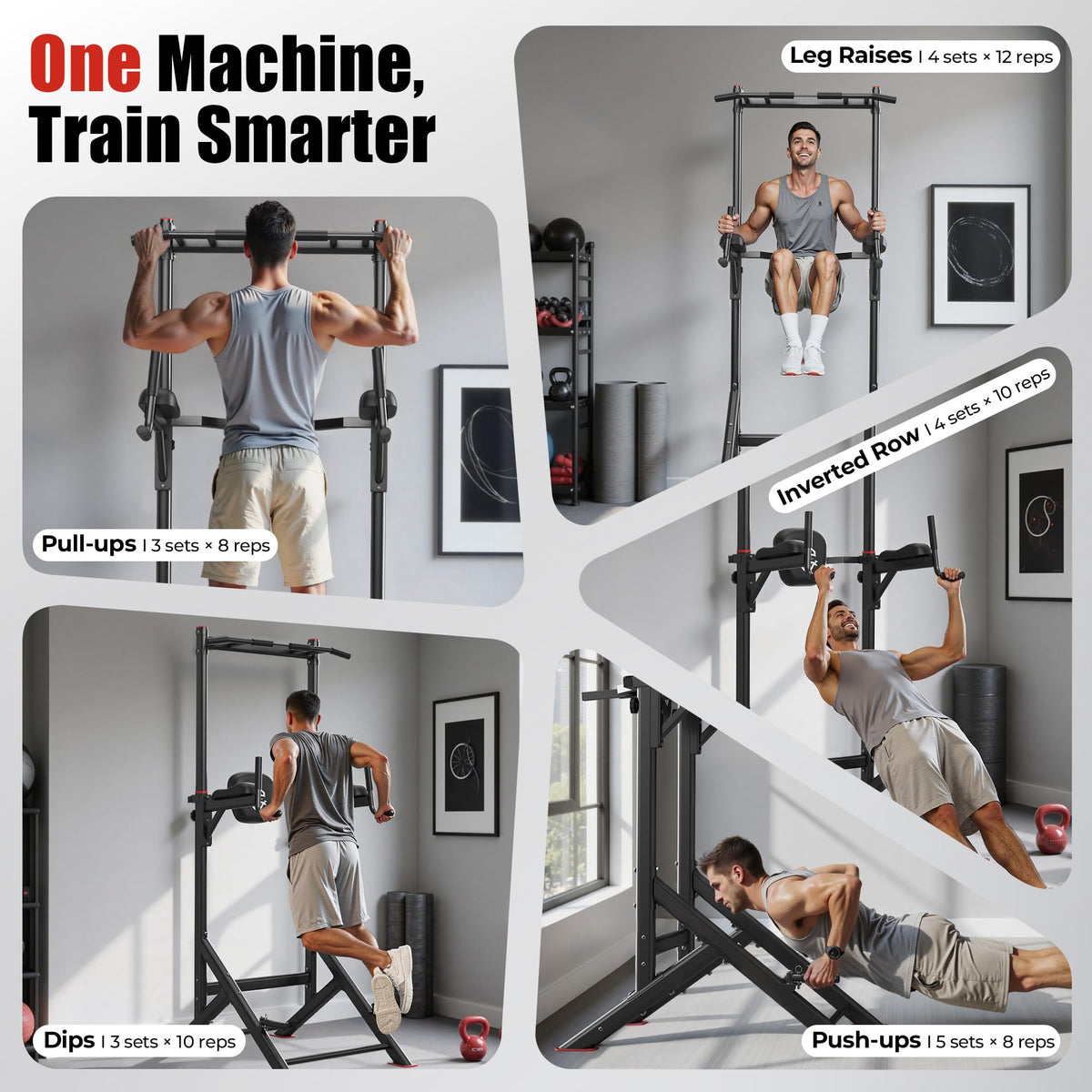 SPORTSROYALS Free Standing Pull Up Bar Power Tower for Home - Sportsroyals Official Imagery - 6