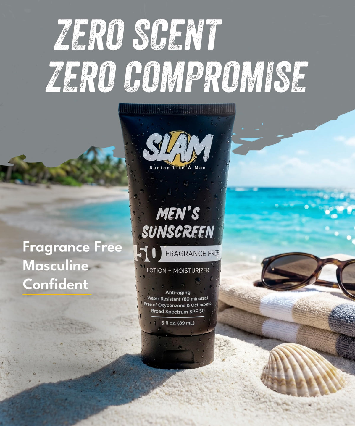 SLAM Sunscreen for Men Mens Face Lotion with SPF 50 - Slam Lotion Official Imagery - 6