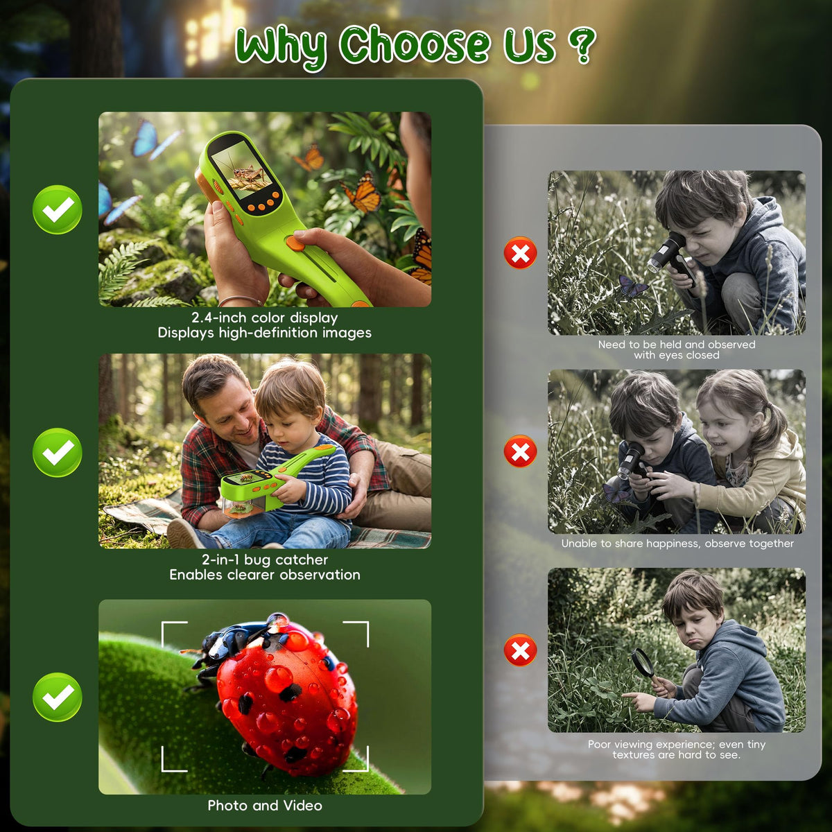 Bug Catcher for Kids with 500X Microscope 2 4 Screen STEM - CIMELR Official Imagery - 4