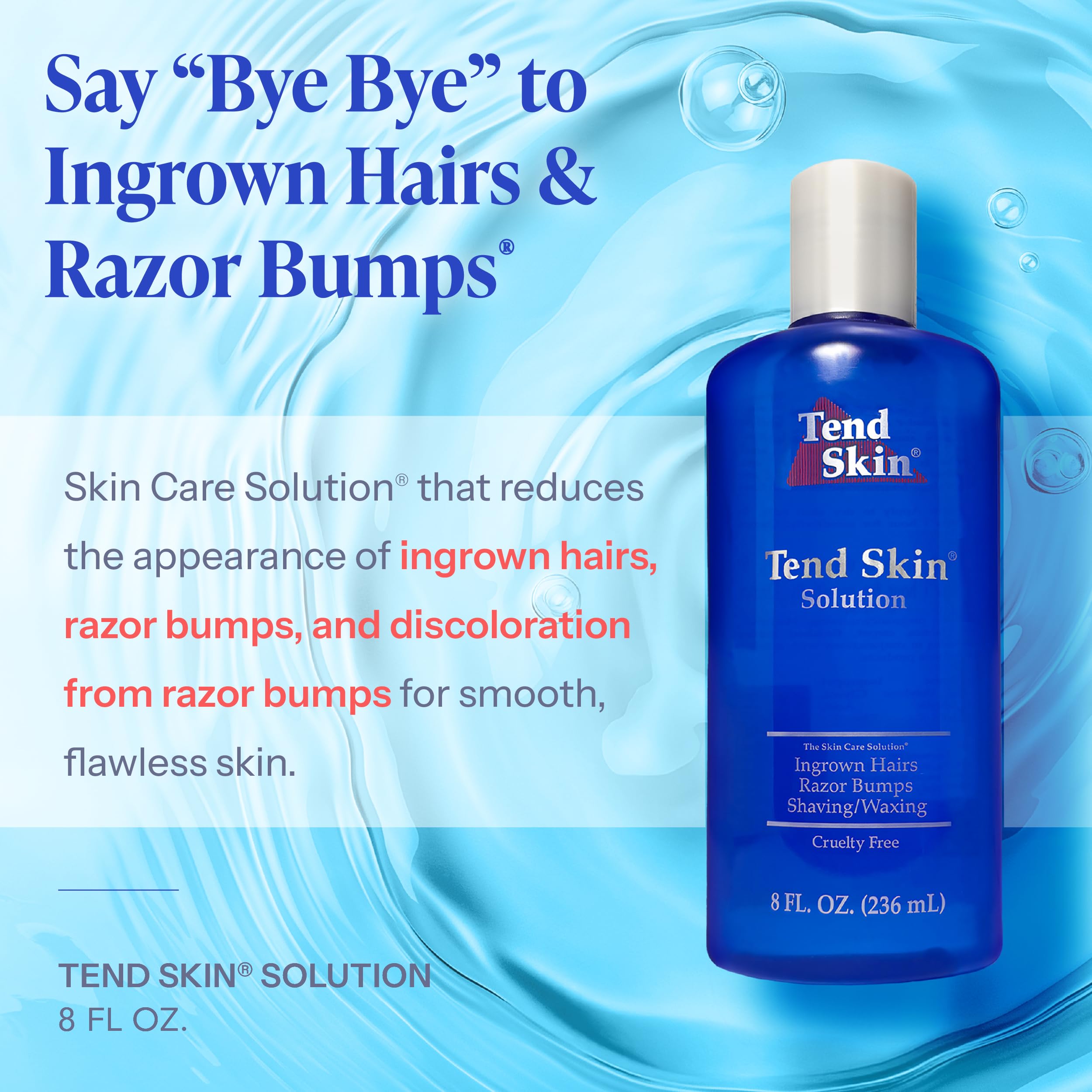 Tend Skin Solution for Razor Bumps and Ingrown Hair, 8 Oz - Tend Skin Official Product View 3