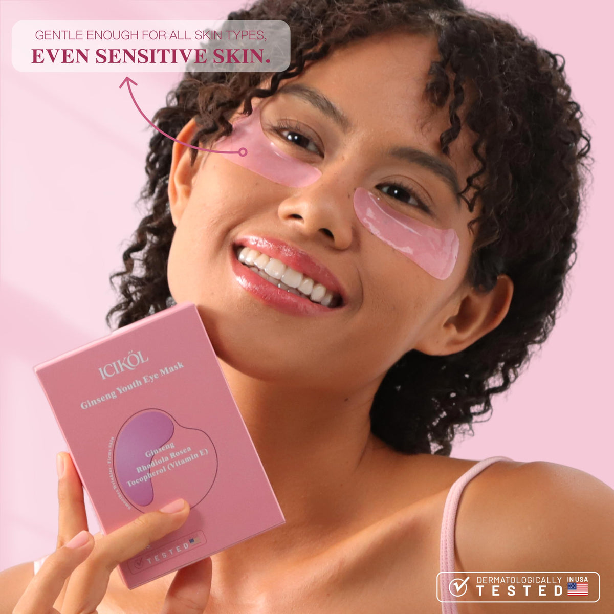 Ginseng Vitamin E Under Eye Patches Eye Mask for Puffy Eyes - ICIKOL Official Imagery - 6