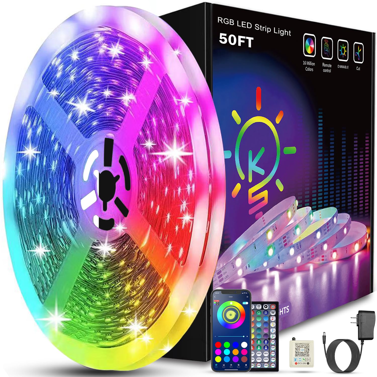 Keepsmile 100ft Led Strip Lights   Bluetooth Smart App Control Mu - Keepsmile Official Product View 8