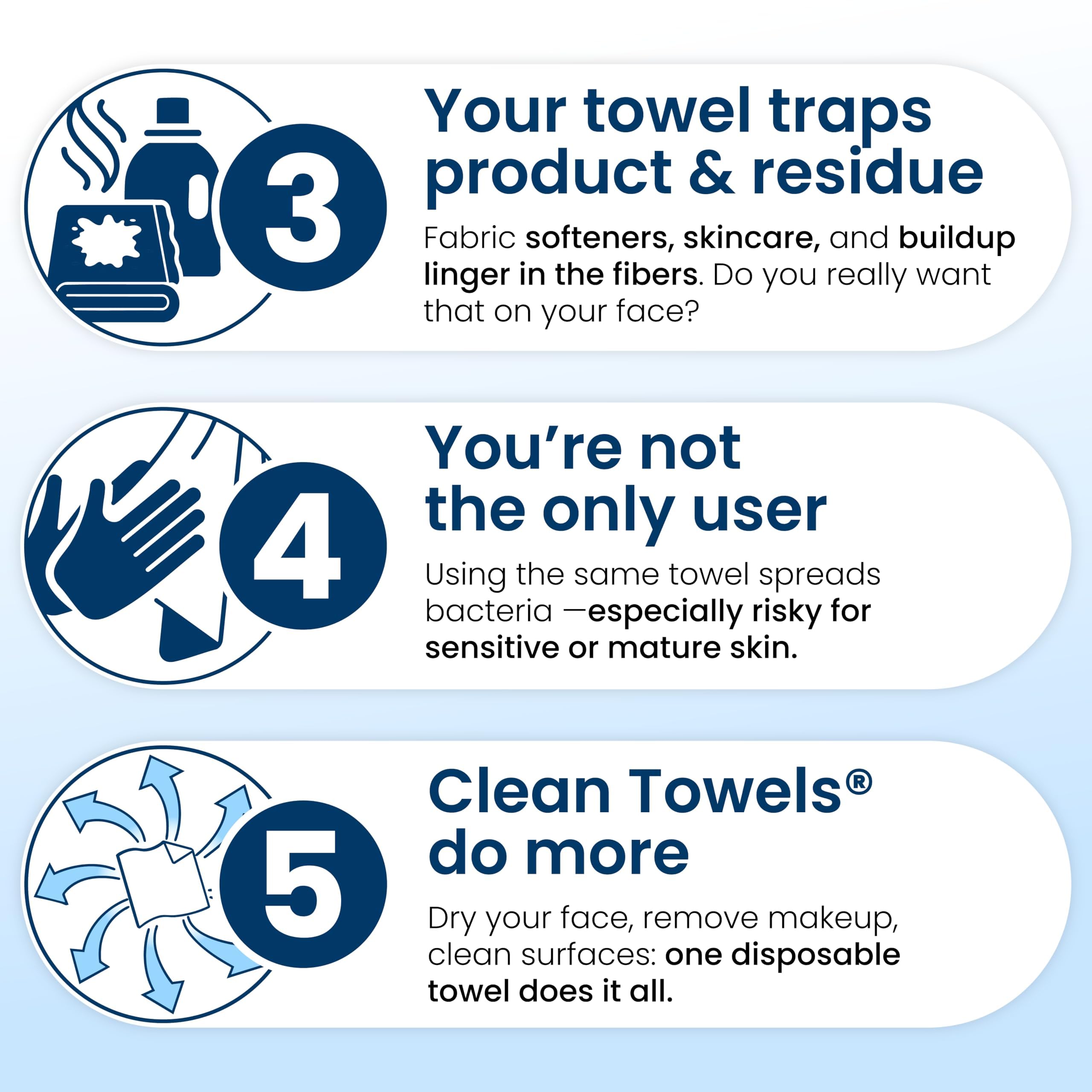 Clean Skin Club Clean Towels XL®, 100% USDA Biobased Face Towel, Dispo - View 7