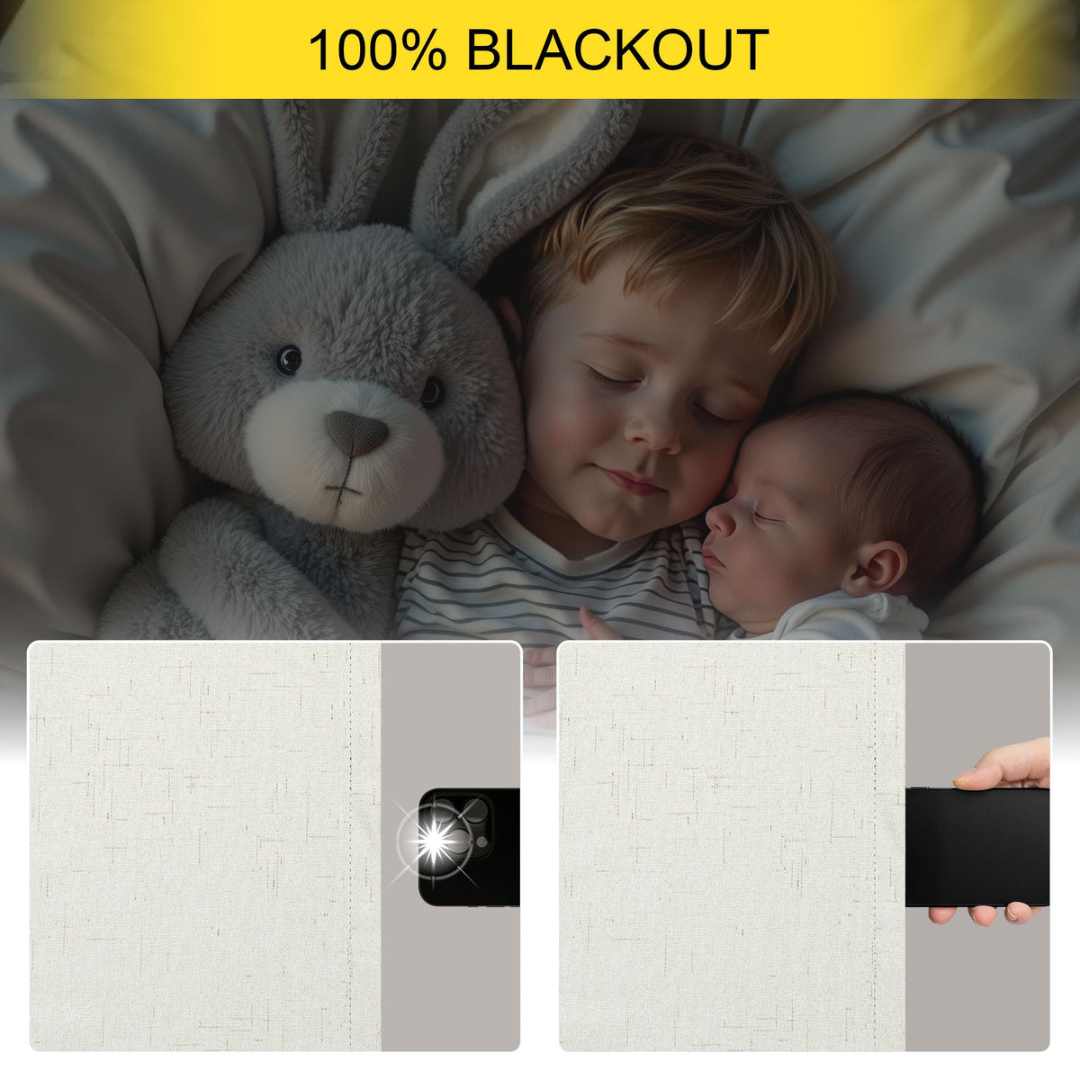 100 Blackout Curtains 84 Inch Length 2 Panels Set Neutral - Pitalk Official Imagery - 5