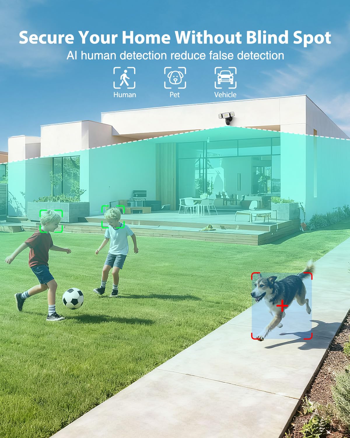 Floodlight Camera Hardwired 6500LM 2K HD Security Camera - Atfoyer Official Imagery - 7