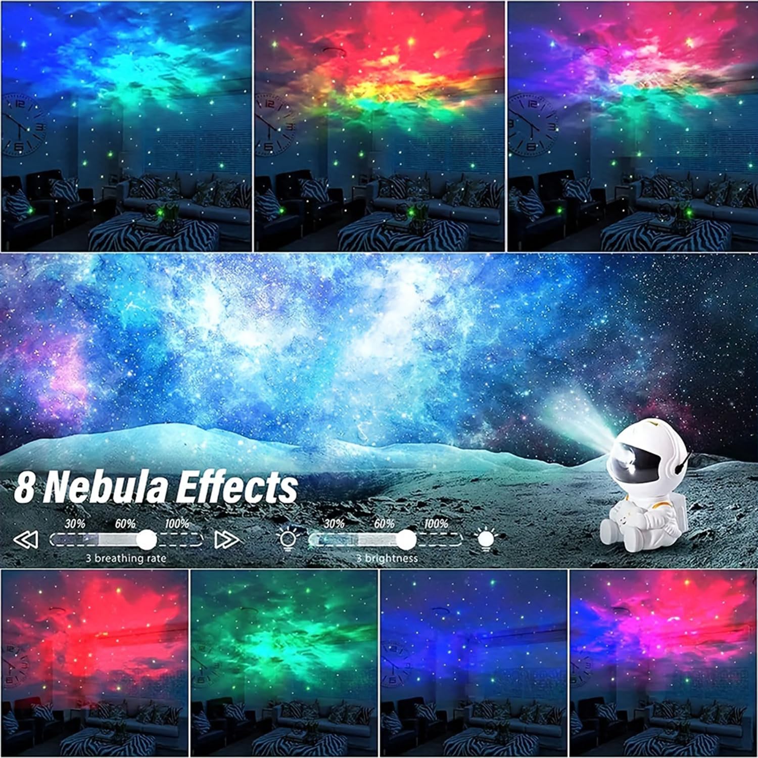 YXQUA Astronaut Galaxy Star Projector, Night Light for Kids, Original White - YXQUA Official Product View 2
