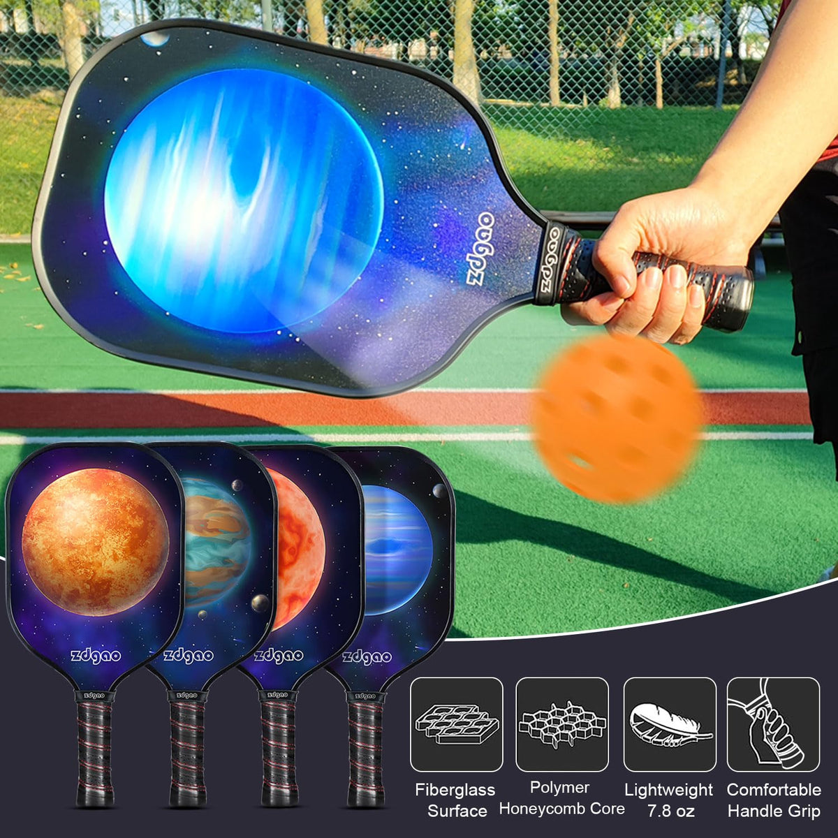 Portable Pickleball Net with 4 Paddles Set for Indoor - Zdgao Official Imagery - 7