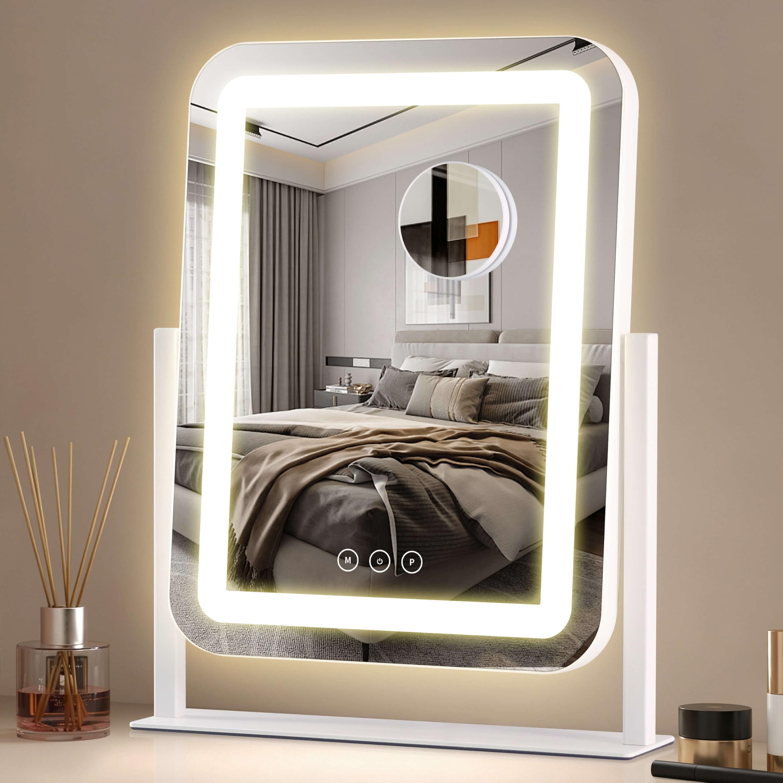 Shinerva 13.1"×16.7" Vanity Mirror with Lights, LED Makeup Mirror - Shinerva Official Product View 10