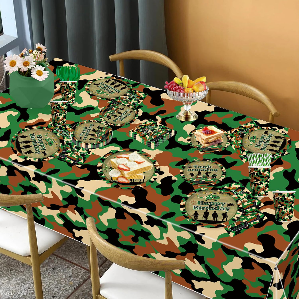 198Pcs Yingoto Army Birthday Party Decorations Tableware Set - Yingoto Official Imagery - 8