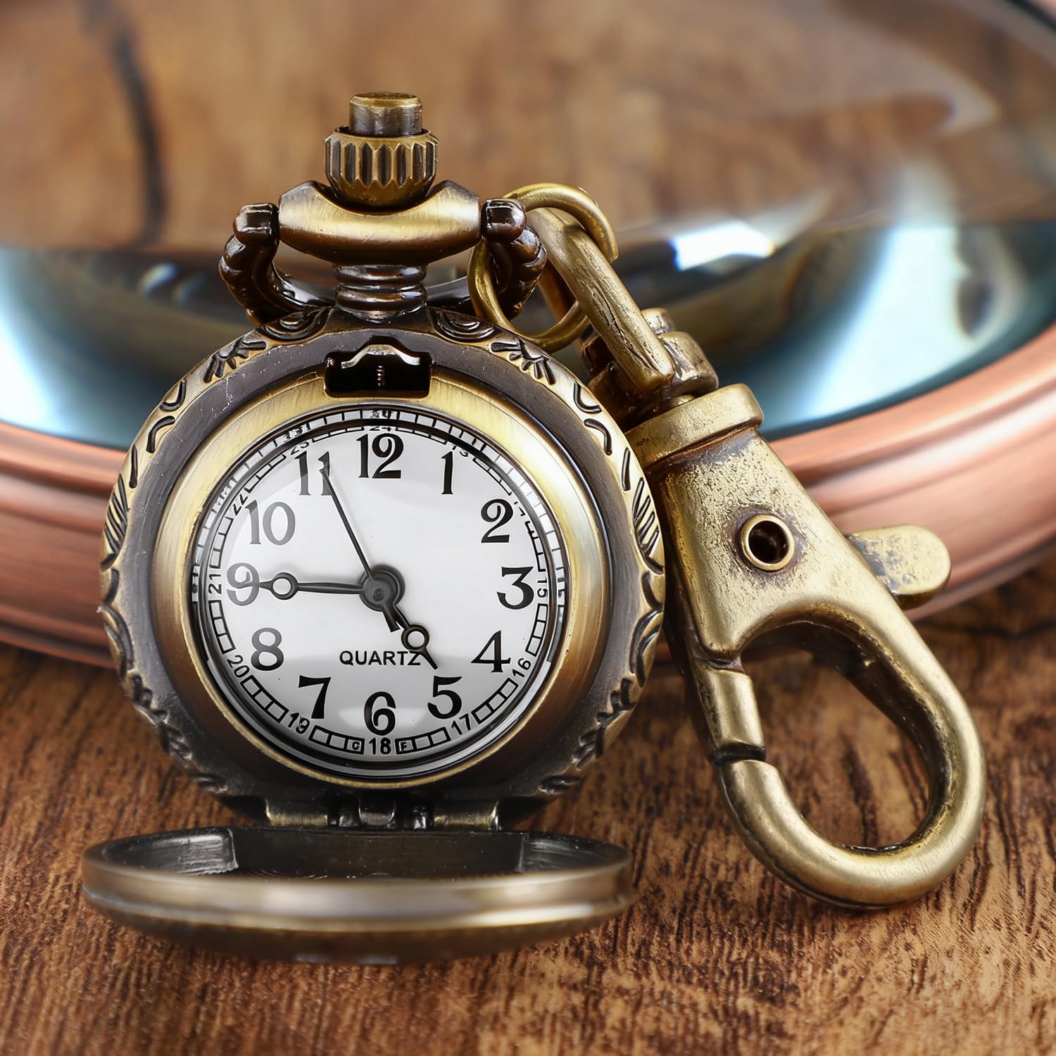 Tiong Vintage Quartz Pocket Watch – Keychain & Necklace