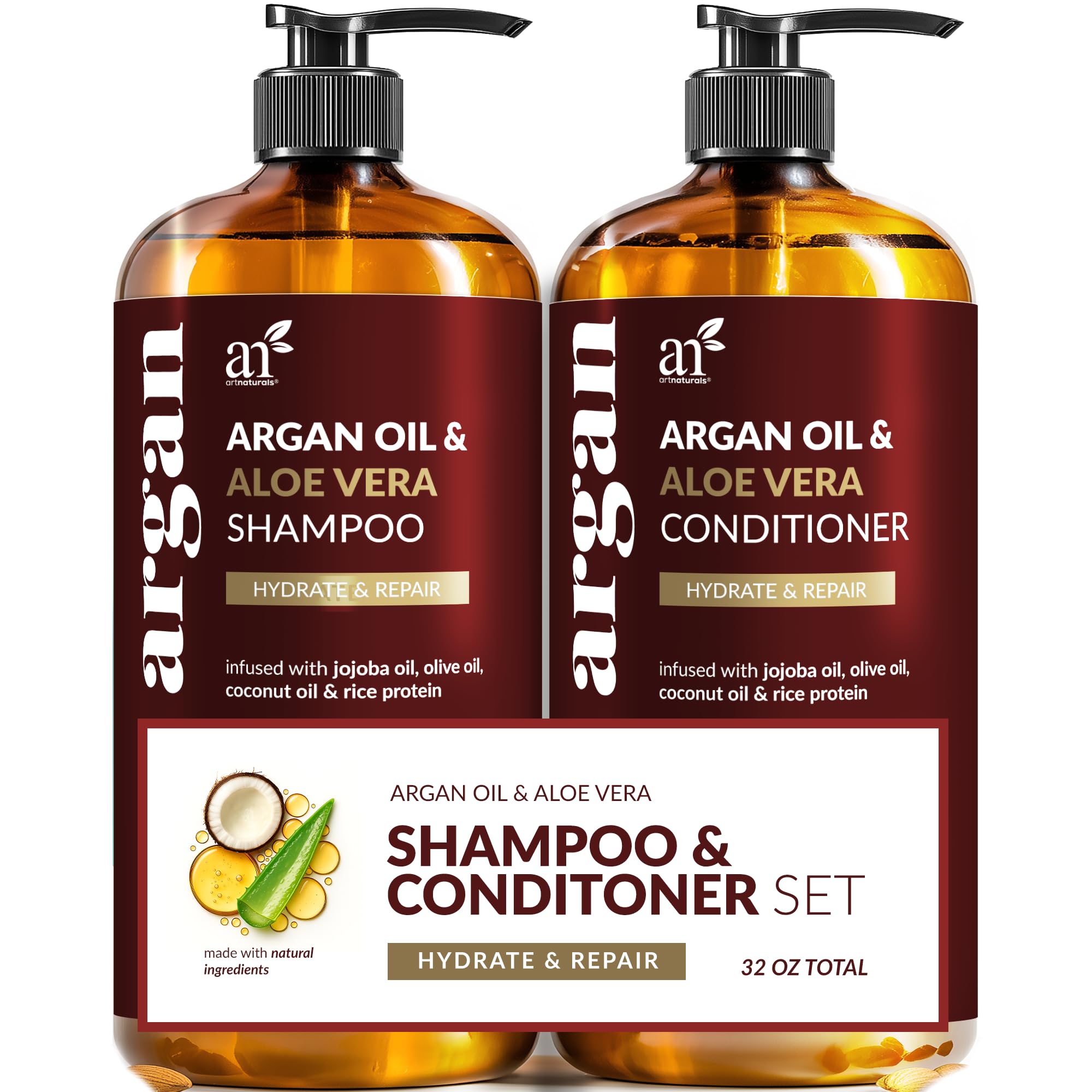 ArtNaturals Argan Oil Shampoo & Conditioner Set, 16 fl oz - Artnaturals Official Product View 2