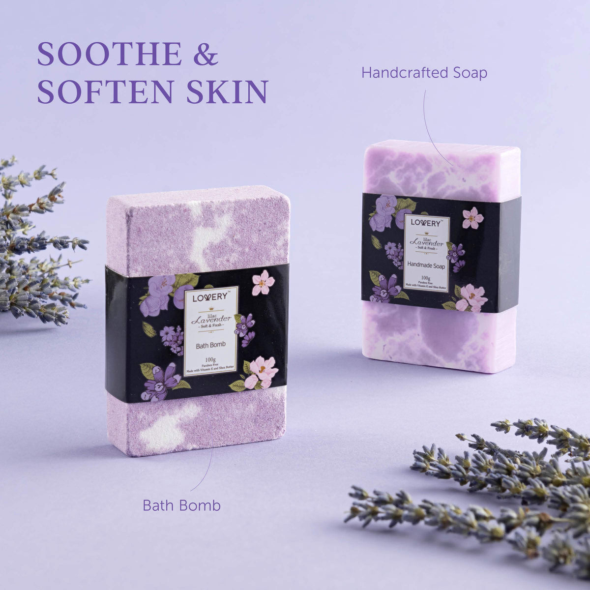 Gifts for Women Moms Lavender Lilac Spa Gift Basket Set - LOVERY Official Product Imagery - 5