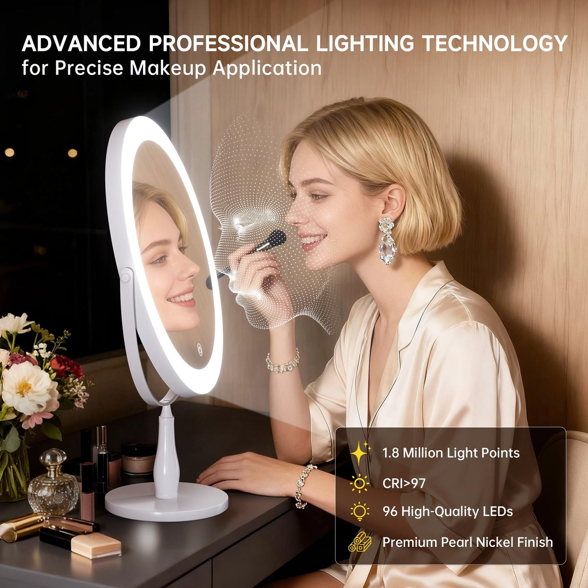 9 Magnifying Vanity Mirror with Light 10X 1X Makeup Mirror - DEXHOM Official Imagery - 6