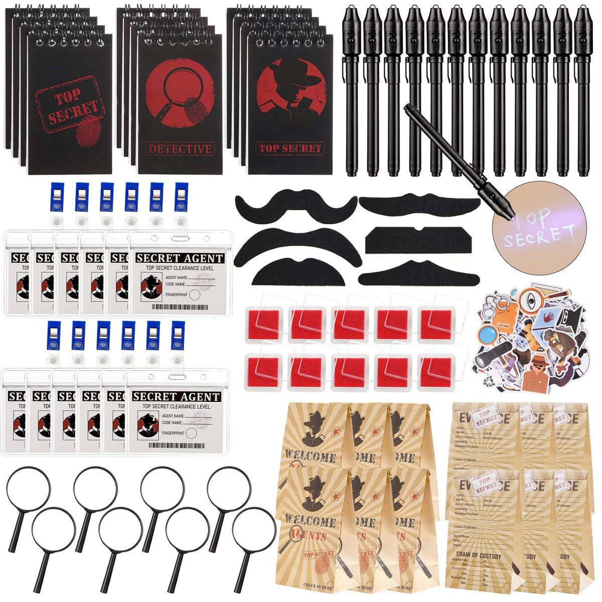 134Pcs Detective Party Favors Spy Kit Birthday Decorations - Vanblue Official Imagery - 2