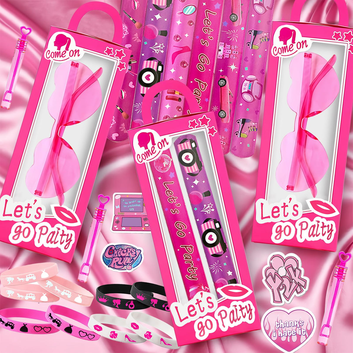 CHSLtmxq 122 PCS Pink Party Favors Toy Goodie Bag Stuffers - CHSLtmxq Official Imagery - 7