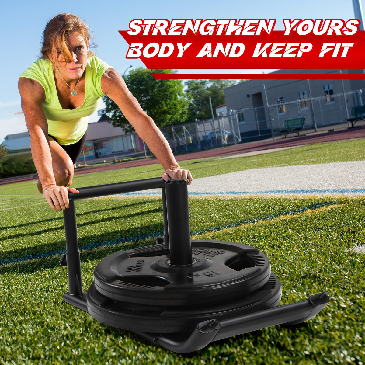 Workout Fitness Sled Weighted Sleds Push Gym Equipment for - GADFISH Official Imagery - 4